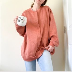 Vntg 90s Oversized Button-Up Grandpa Sweater